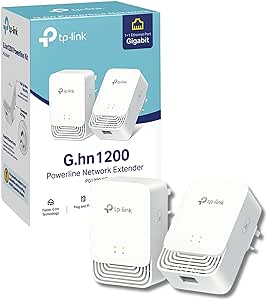 TP-Link Advanced Protocol G.hn 1200 Powerline Kit,1 1 Gigabit Ethernet Port,Power Save,Ideal for 8K Streaming,Plug and Play,not work with HomePlug AV/AV2 powerline adapters(PG1200 KIT)