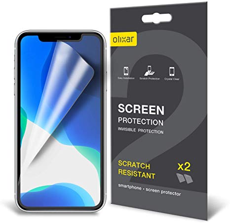 Olixar for iPhone 11 Screen Protector - Film Protection - Case Friendly - Easy Application Card and Cleaning Cloth Included - 2 Pack