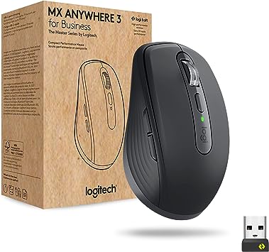 Logitech MX Anywhere 3 for Business – Wireless Mouse, Compact, Ultrafast, Any Surface Tracking, Rechargeable, Logi Bolt Technology, Bluetooth, Windows/Mac/iPad OS - Graphite