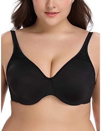 WingsLove Women's Full Figure Minimizer Bra Smooth Seamless Comfort Support Underwire Bra