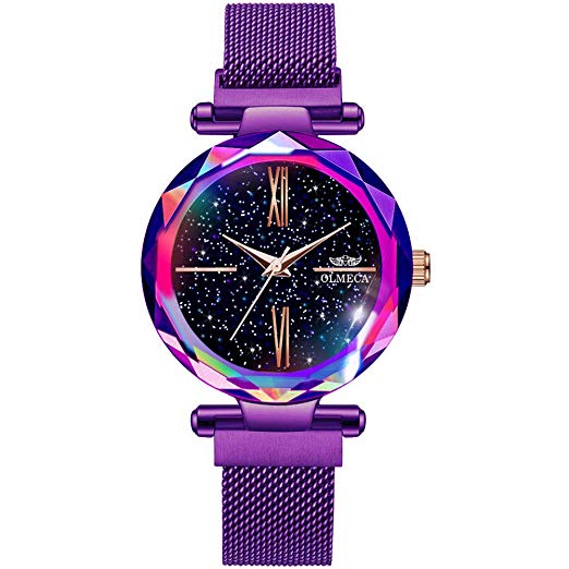OLMECA Women's Watches Starry Night Fashion Simple Watches Wristwatches Waterproof Quartz Women Watches for Women 866