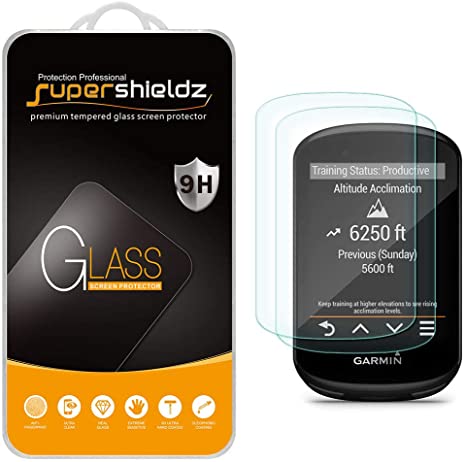 (2 Pack) Supershieldz for Garmin Edge 530 and Edge 830 Tempered Glass Screen Protector, 0.33mm, Anti Scratch, Bubble Free