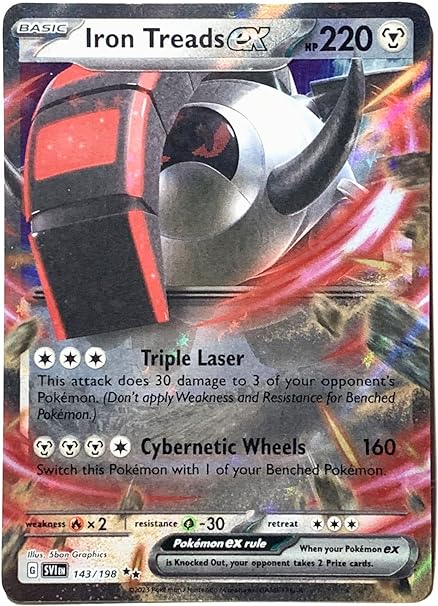 Pokemon - Iron Treads ex 143/198 - Scarlet & Violet - Double Rare - Holo Full Art