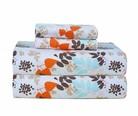 Pointehaven Heavy Weight Printed Flannel California King Sheet Set, Winter Breeze