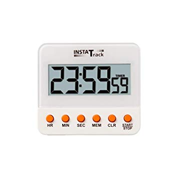 InstaTrack TM001 Single Event Digital Timer/Clock, One, White