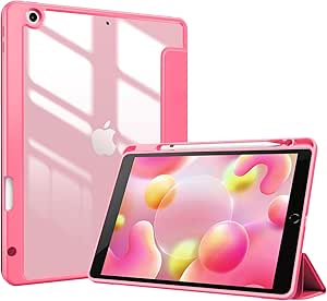 ProCase Slim Case for iPad 9th / 8th / 7th Generation 10.2 inch (2021/2020/2019 Released), Protective Cover with Pencil Holder for iPad 9/8/7 Gen 10.2-Melonpink