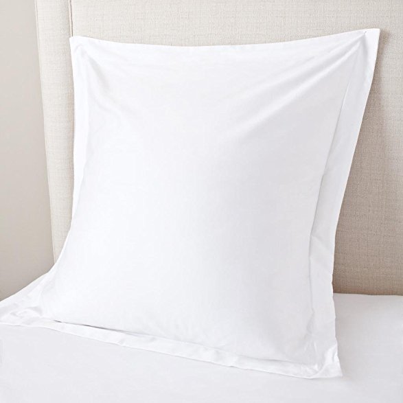 White House 420 Thread Count 2PCs Pillow Shams Euro Square 26"x26" Size 100% Egyptian Cotton ( White Solid )