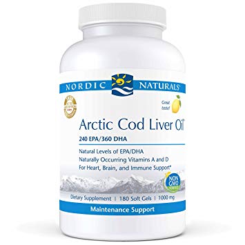 Nordic Naturals Pro - Arctic Cod Liver Oil CLO, Supports Heart and Brain Health - Lemon-Flavored 180 Soft Gels