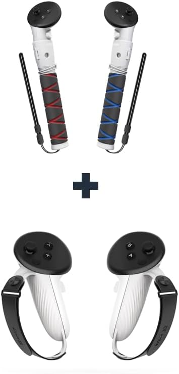 AMVR Handle Attachments and Controller Straps Compatible with Meta/Oculus Quest 3 Controller Accessories(Not for Charging Dock)