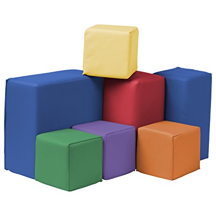 ECR4Kids SoftZone Foam Toddler Blocks for Active Play, Assorted (7-Piece Set)