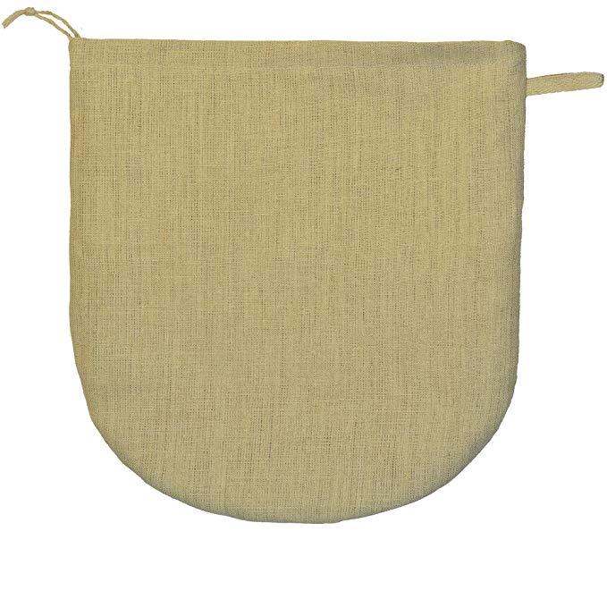 EcoPeaceful Hemp Nut Milk Bag 12"x13", European Hemp - 100% Natural Strainer Bag w/Drawstring & Silicone Band to Attach to the Loop. Dairy-free Recipes, Videos, Support