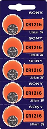 Sony Lithium 3V Batteries Size CR1216 (Pack of 5