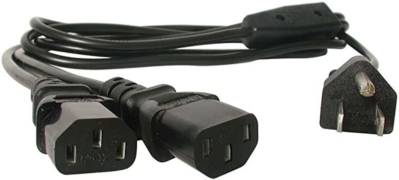 StarTech.com 6 ft Computer Power Cord - NEMA 5-15P to 2X C13 - C13 Y-Cable - Power Cord Y Splitter Cable - Power Two Monitors at Once (PXT101Y)