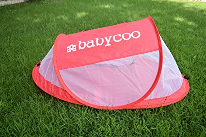 Baby tent, Pop-Up beach tent, Instant travel tent for baby, Protect from sun & bugs (Red)