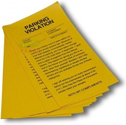 Unbranded Parking Violation Yellow Revenge Fake Parking Tickets(25 Tickets)- Gag Prank Gift Revenge