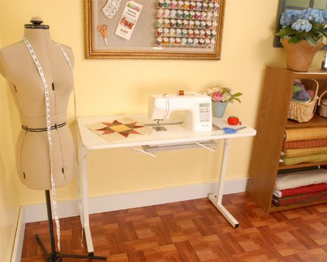 Arrow Gidget Adjustable Sewing Machine Storage Craft Project Table Desk White