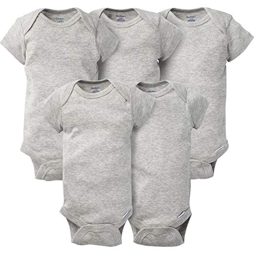 Gerber Baby Boys' 5-Pack Solid Onesies Bodysuits