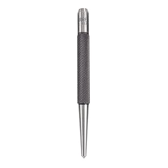 Starrett 117C Center Punch with Round Shank, 4" Length, 1/8" Tapered Point Diameter