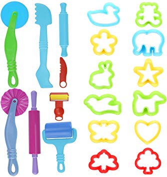 Kare & Kind® Set of 20pcs Smart Dough Tools Kit with Models and Molds (Retail Packaging) (Trees and Animals)