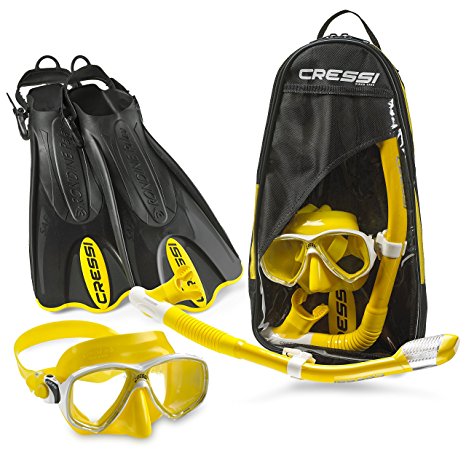 Cressi Palau Mask Fin Snorkel Set with Snorkeling Gear Bag