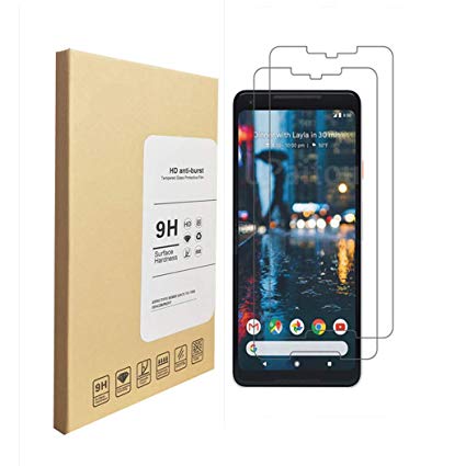 [2-Pack] SXPLI Compatible with Google Pixel 2 XL Glass Screen Protector，[Case Friendly][Anti-Scratch] [HD Anti-Bubble]-Clear