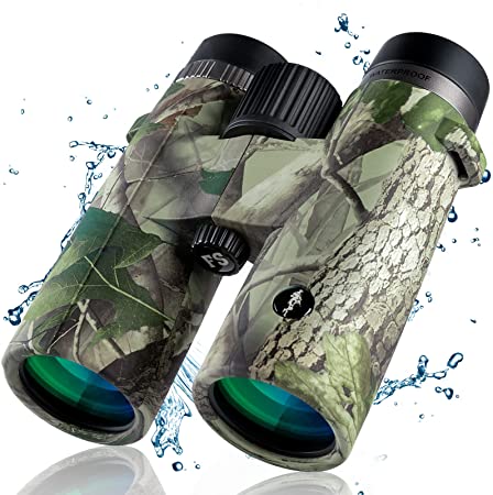 10x42 Binoculars for Adults - HD Professional IPX7 Waterproof Binoculars for Hunting with BAK4 Prism FMC Lens Compact Camo Binoculars for Bird Watching Hiking Sightseeing Travel Sports