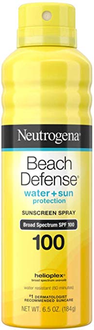 Neutrogena Beach Defense Body Spray Sunscreen with Broad Spectrum SPF 100, Water-Resistant and Oil-Free Sun Protection 6.5 oz