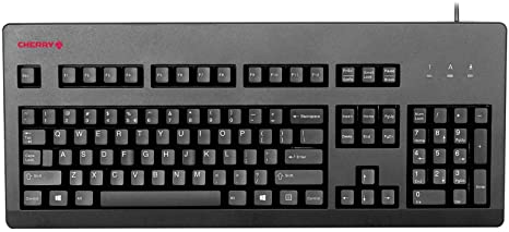 CHERRY G80 3000 Silent Keyboard - Red MX Silent Switch - USB - PS/2 - Retro Look - Black (G80-3000LSCEU-2)