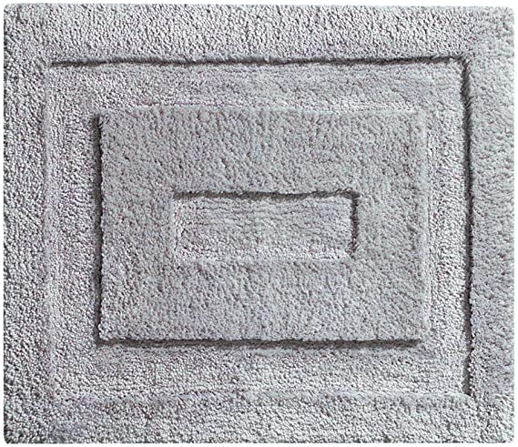 iDesign Spa Small Microfiber Accent Shower Rug, Bath Mat for Master, Guest, Kids' Bathroom, Entryway, 21" x 17" - Gray