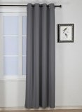 Nicetown Window Treatment Microfiber Thermal Insulated Solid Grommet Top Blackout Window Curtain  Drape Single Panel52 x 84 InchGray