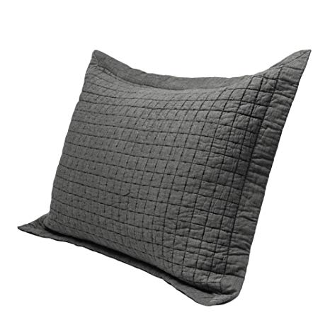 Elegant Life Super Soft 100% Cotton All-season Square Rice Stitching King Pillow Sham, 20”x36”+1.75” flange