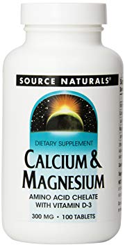 Source Naturals Calcium/Magnesium Chelate 200 Mg/100 Mg, 100 Tablets