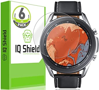 IQ Shield Screen Protector Compatible with Samsung Galaxy Watch 3 (41mm)(6-Pack) Anti-Bubble Clear Film