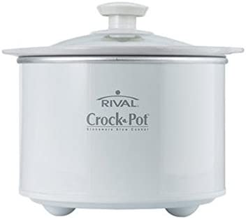 Crock Pot Slow Cooker Dip Master 1-1/2 Qt. Glass Lid, Stoneware White