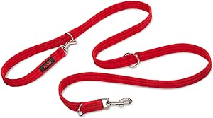 HALTI Training Leash - Multifunctional Double-Ended Dog Leash, Ideal for Anti-Pulling Dog Training. Easy to Use, Lightweight & Durable. Suitable for Medium to Large Dogs & Puppies (Size Large, Red)