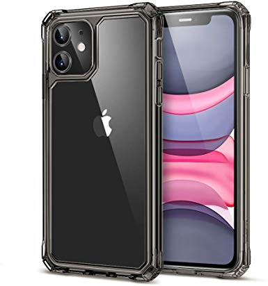 ESR Air Armor Designed for iPhone 11 Case [Shock-Absorbing] [Scratch-Resistant] [Military Grade Protection] Hard PC   Flexible TPU Frame, for The iPhone 11, Transparent Black