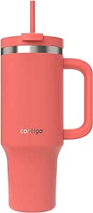 Contigo Streeterville 40oz Tumbler, Stainless Steel Vacuum Insulated, Leak-Proof, Cold for 29 Hours, Coral