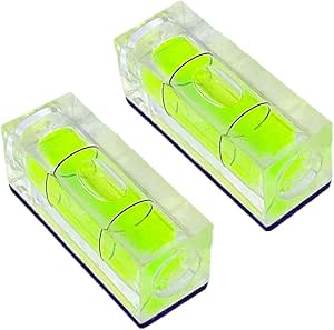 2Pcs Bubble Spirit Level with Magnetic Base 15x15x40mm Single Line Small Square Bubble Levels Measuring Layout Tools Levels