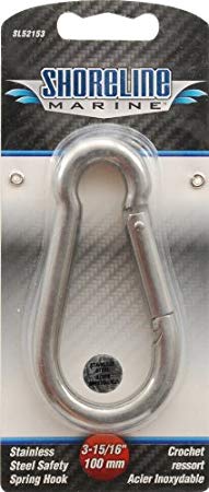 Shoreline Marine Stainless Steel Safety Spring Hook, Great for Boats