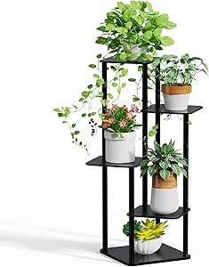 MUDEELA Plant Stand Indoor, 5 Tier Bamboo Plant Stands Corner Plant Stand for Multiple Plants, Tall Plant Shelf Plant Holders for Indoor, Outdoor, Corner, Living Room, Balcony, and Bedroom