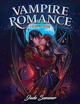 Vampire Romance: Dark Fantasy Adult Coloring Book with Beautiful Vampires, Gothic Scenes, and Vintage Fashion for Stress Relief and Relaxation