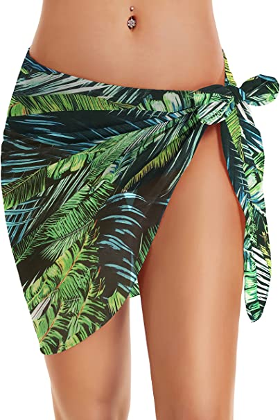 Swimsuit Coverups for Women Sarong Beach Bikini Wrap Sheer Short Skirt Chiffon Scarf for Swimwear