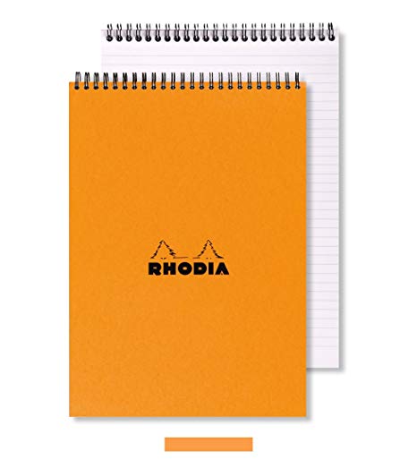Rhodia Wirebound Lined Orange Notepads 5.8 X 8.3 in. (80 Sheets)