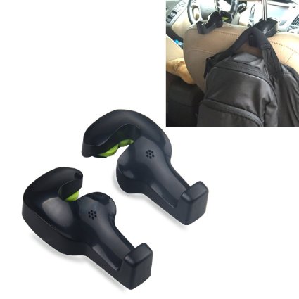 Car Headrest Hook,Akwox 2pcs Vehicle Universal Car Back Seat Headrest Hanger Holder Hook for Bag Purse Cloth Grocery