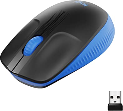 Logitech Wireless Mouse M190, Full Size Ambidextrous Curve Design, 18-Month Battery with Power Saving Mode, USB Receiver, Precise Cursor Control   Scrolling, Wide Scroll Wheel, Scooped Buttons - Blue