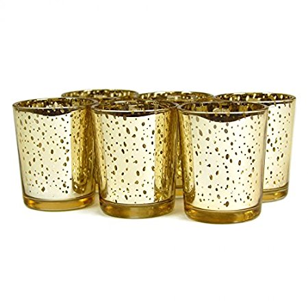 Koyal Wholesale 6-Pack Antique Votive Cup, Gold