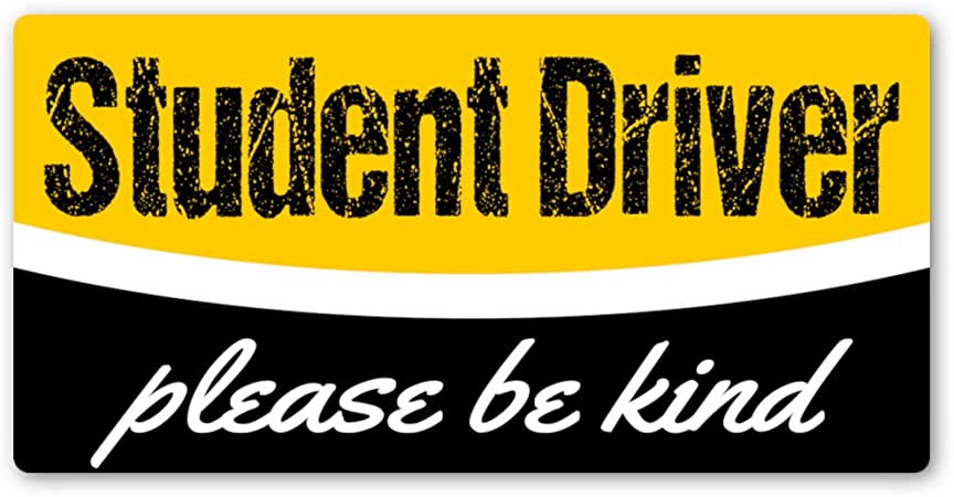 Student Driver Sticker - Easily Removable Vinyl Decal (3.75 x 7.5 Inch) - Keep Your New Driver Safe with a Design That's Not Embarrassing