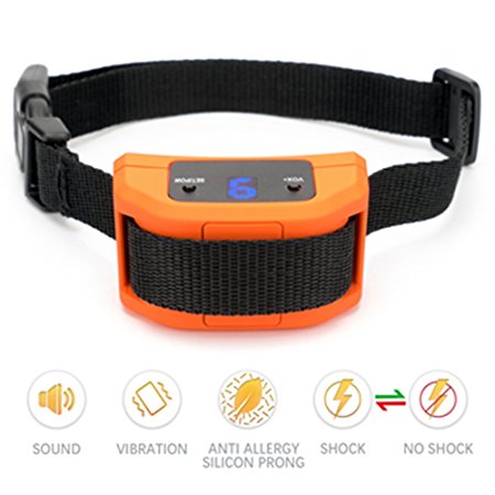 Dog Bark Collar No Barking Shock Collar for Small Medium Large Dogs by Best Buds with Humane No Shock Mode Vibration Beep Sound Automatic Adjustable Electric Training Collar