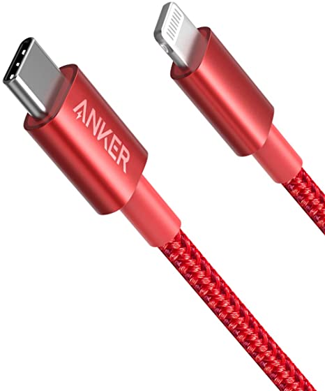 USB C to Lightning Cable, Anker New Nylon USB-C to Lightning Charging Cord for [3.3ft Apple MFi Certified] for iPhone 11 Pro/X/XS/XR / 8 Plus/AirPods Pro, Supports Power Delivery (Red)