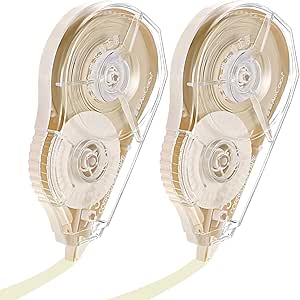 Zonon 2 Pieces Beige Correction Tape Cream Color Beige Corrective Tape Eraser 100 Feet Long for School Office Supplies Crafting, Note Taking, Journal